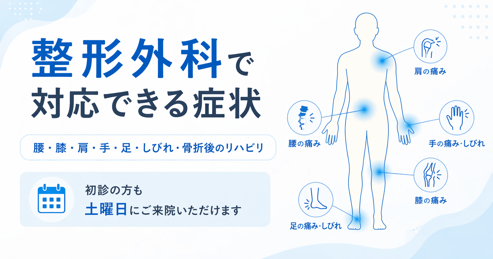 整形外科で対応できる症状一覧｜磯村医院