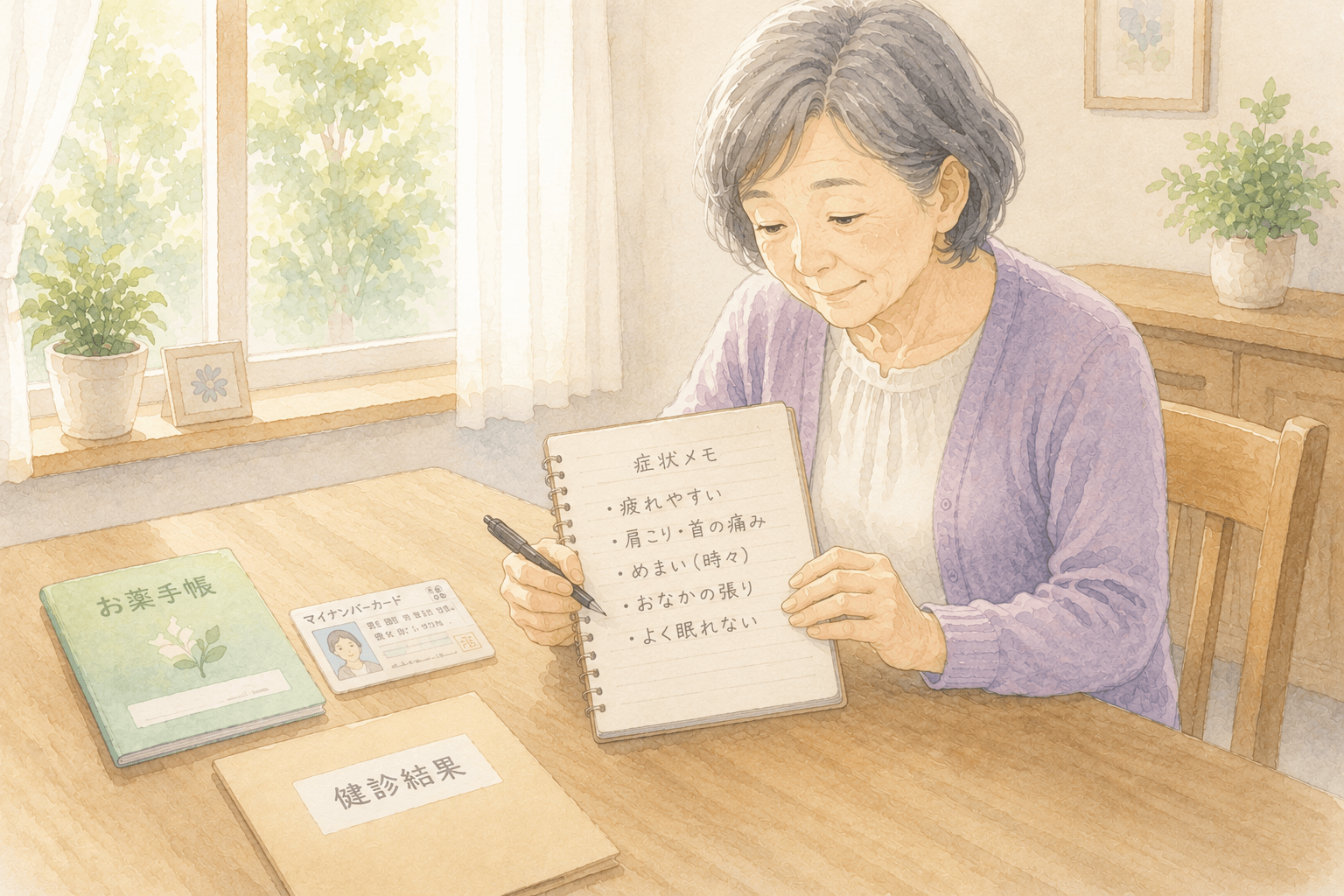 受診前の準備：症状メモとお薬手帳